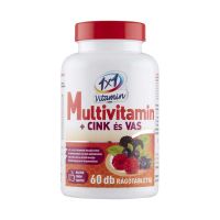 1x1 Vitamin Multivitamin + Cink és Vas rágótabletta erdei gyümölcs ízben 60x