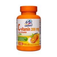 1x1 Vitamin C-vitamin 200 mg + D3-vitamin + Cink narancsízű rágótabletta 90x