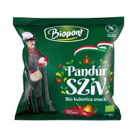 Biopont Pandúr szív bio kukorica snack erős paprikás ízesítéssel, gluténmentes 45g