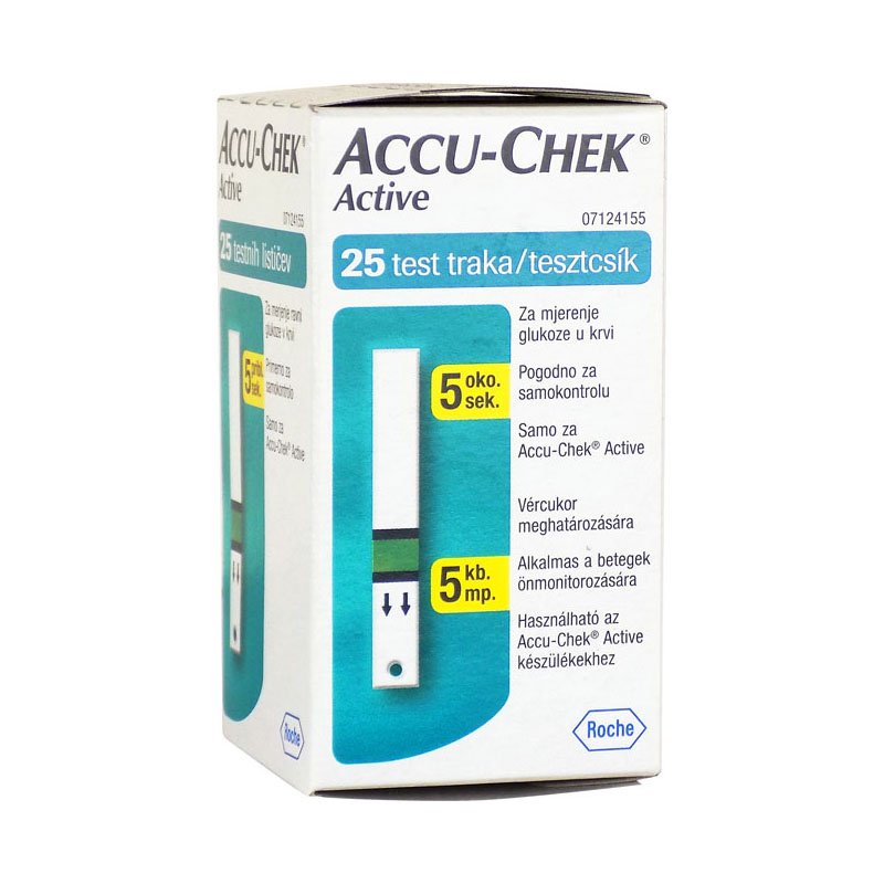 Tesztcsík Accu-Chek Activ vércukorszintmérő készülékhez, 25 db-os