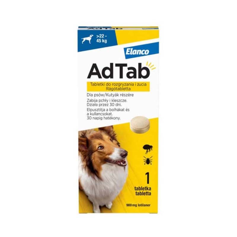 AdTab 900 mg rágótabletta kutyáknak (22-45 kg) A.U.V.
