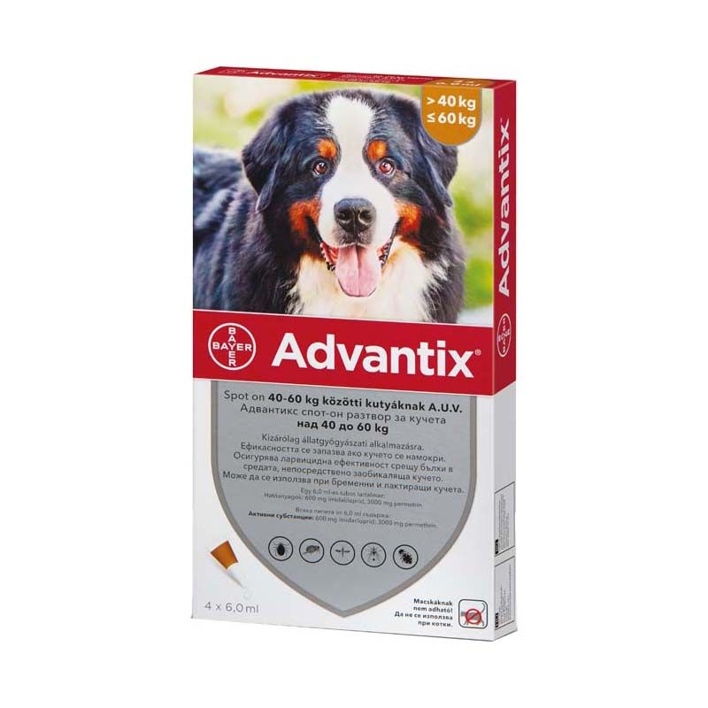 Advantix Spot on 40-60 kg közötti kutyáknak A.U.V.