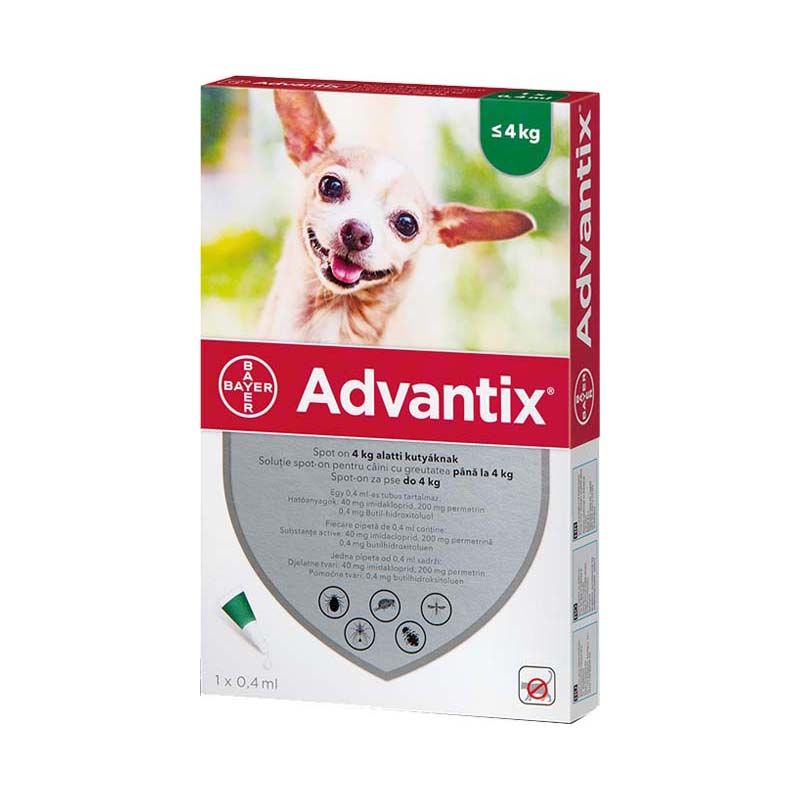 Advantix spot on 4kg alatti kutyáknak a.u.v.