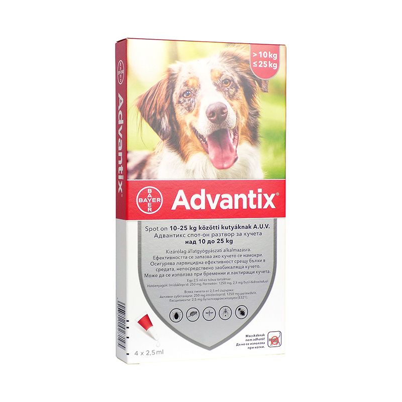 Advantix Spot on 10-25 kg közötti kutyáknak A.U.V.