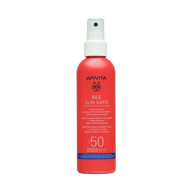 Apivita Bee Sun Safe spray arcra-testre SPF50