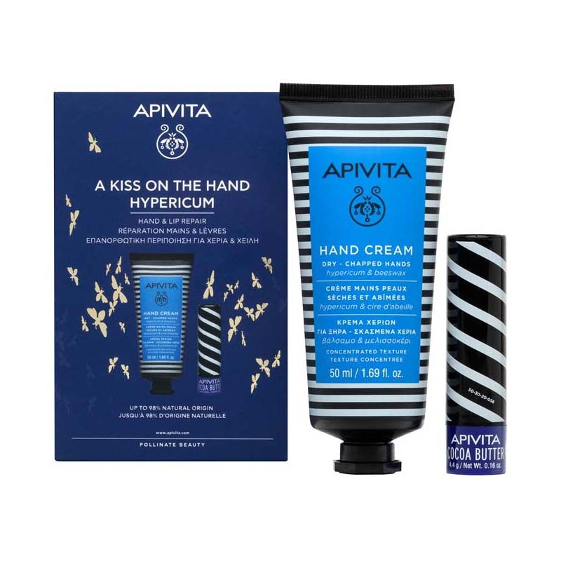 Apivita kézkrém száraz bőrre + fényvédő ajakápoló csomag