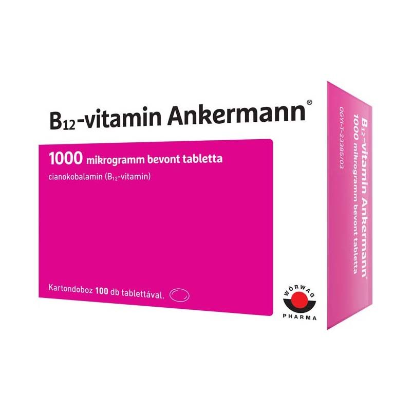 B12-vitamin Ankermann 1000 mcg bevont tabletta - Pingvin Patika