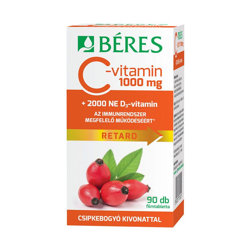 Béres C-vitamin 1000 mg + 2000 NE D3 retard tabletta