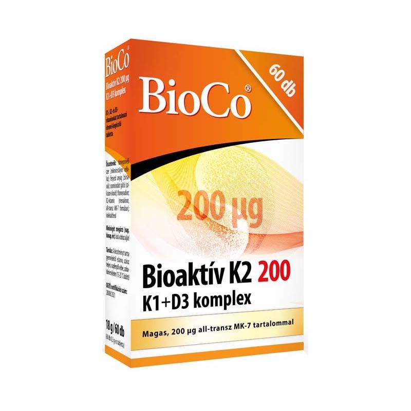 BioCo Bioaktív K2 200mg+K1+D3 komplex tabletta