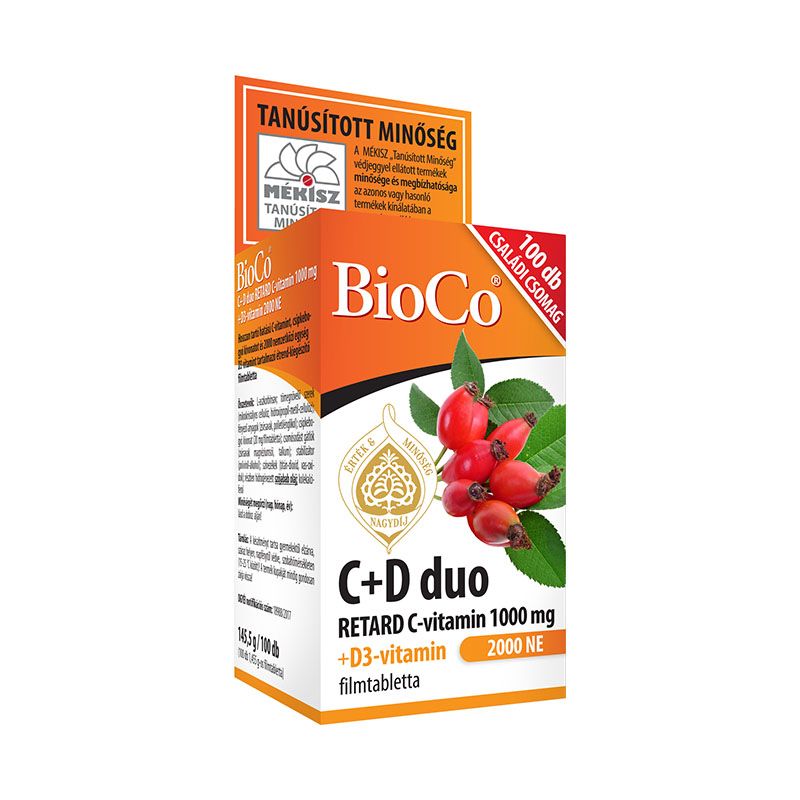 BioCo C+D duo C-vitamin 1000 mg + D3-vitamin 2000 NE retard filmtabletta