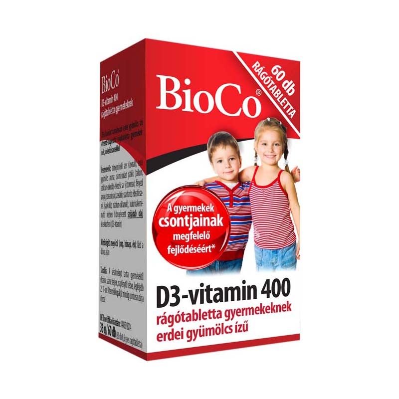 BioCo D3-vitamin 400 IU rágótabletta gyermeknek