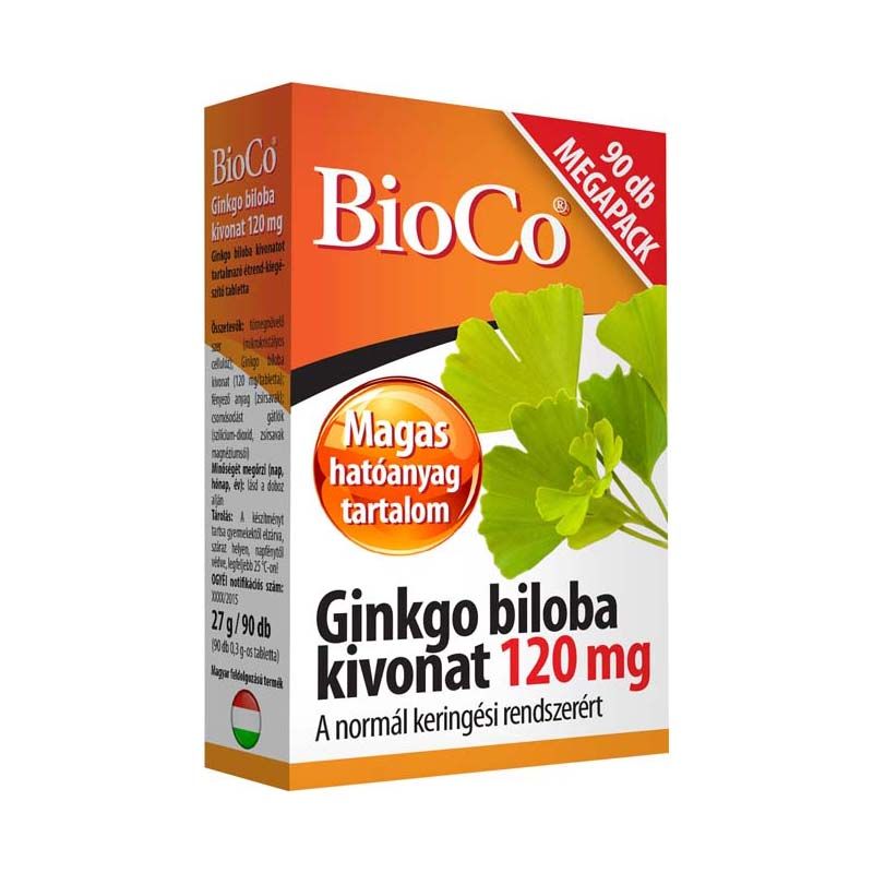 BioCo Ginkgo Biloba kivonat 120 mg étrend-kiegészítő tabletta