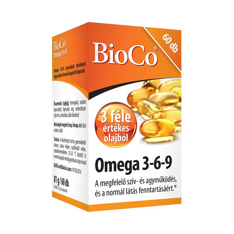 BioCo Omega-3-6-9 lágyzselatin étrend-kiegészítő kapszula