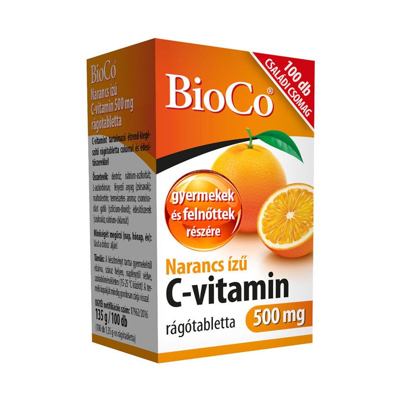 BioCo C-vitamin 500 mg narancs ízű rágótabletta