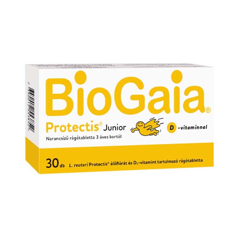 BioGaia Protectis Junior rágótabletta D-vitaminnal narancs ízű