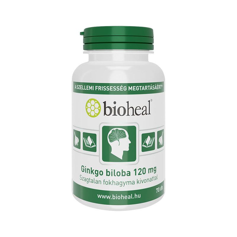 Bioheal Ginkgo biloba 120 mg filmtabletta szagtalan fokhagyma kivonattal