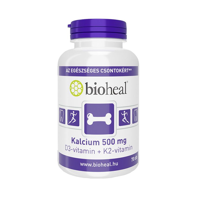 Bioheal Kalcium 500 mg + D3-vitamin + K2-vitamin filmtabletta