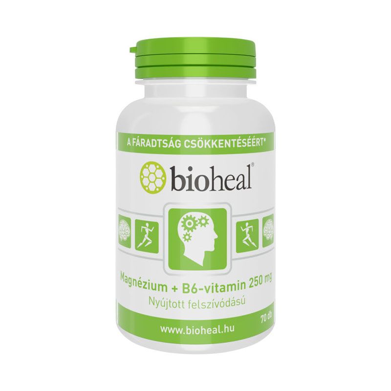 Bioheal Magnézium + B6-vitamin 250 mg szerves nyújtott felszívódású tabletta