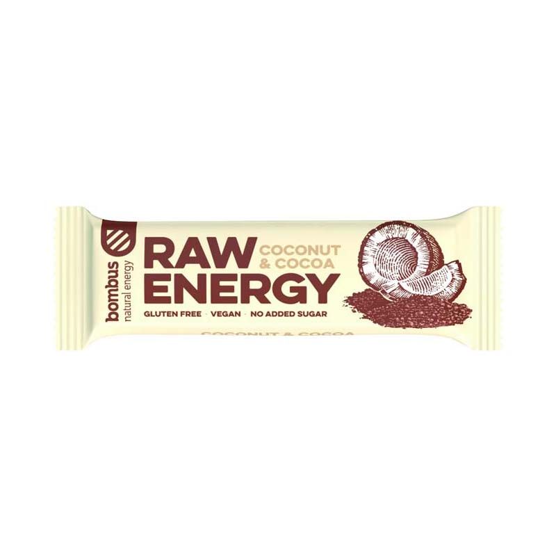 Bombus Raw Energy kókuszos és kakaós szelet
