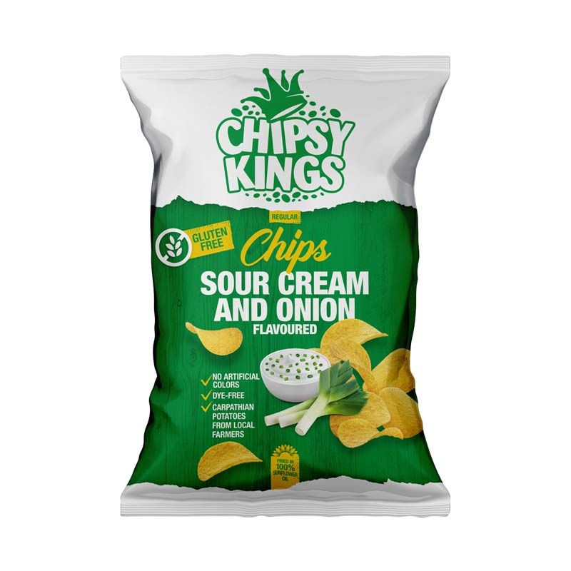 Chipsy Kings hagymás-tejfölös chips gluténmentes
