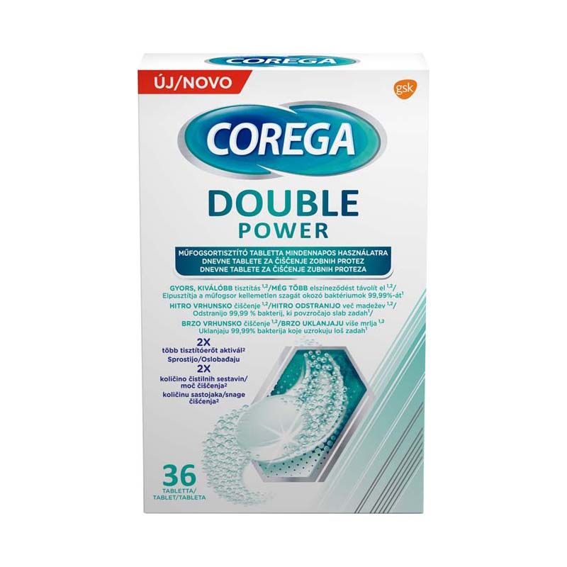Corega Double Power műfogsortisztító tabletta