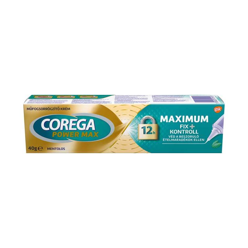 Corega Maximum Fix + Kontroll műfogsorrögzítő krém mentolos