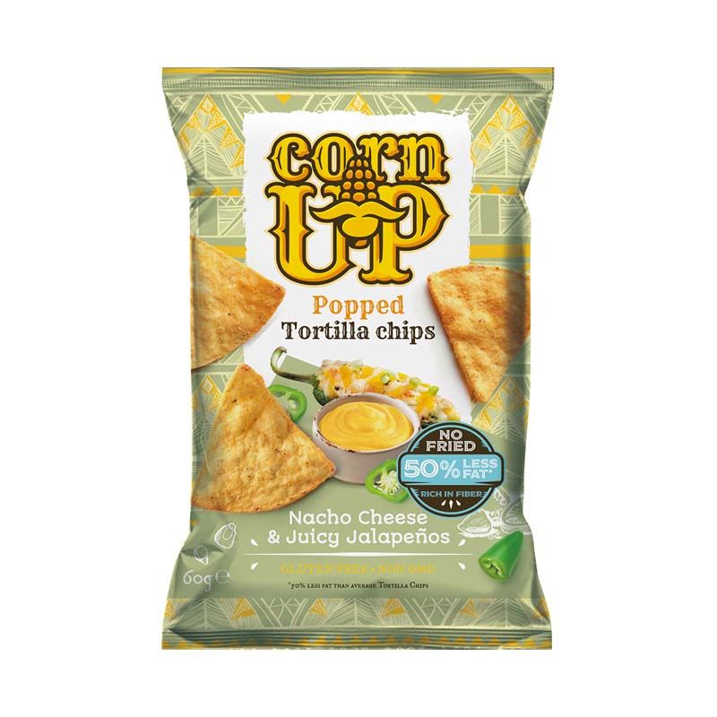 Corn Up Tortilla chips nacho sajt és jalapeno ízű