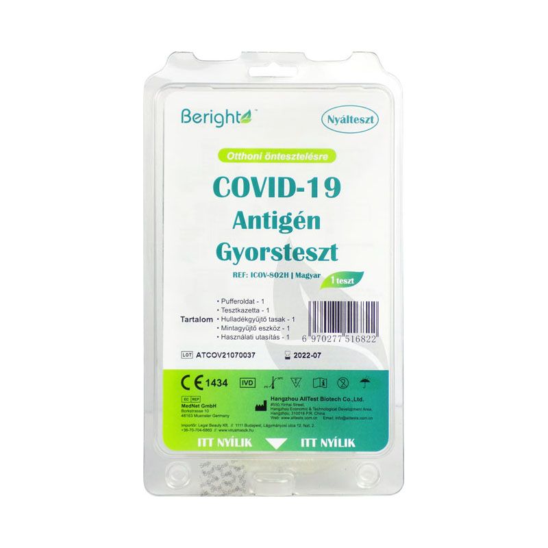 Beright Covid-19 antigén nyálteszt otthoni használatra
