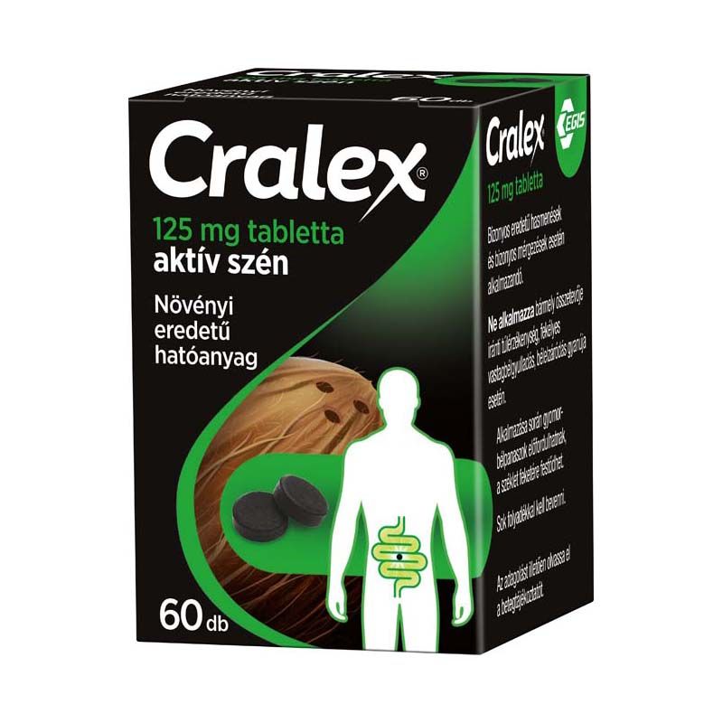 Cralex aktív szén 125 mg tabletta