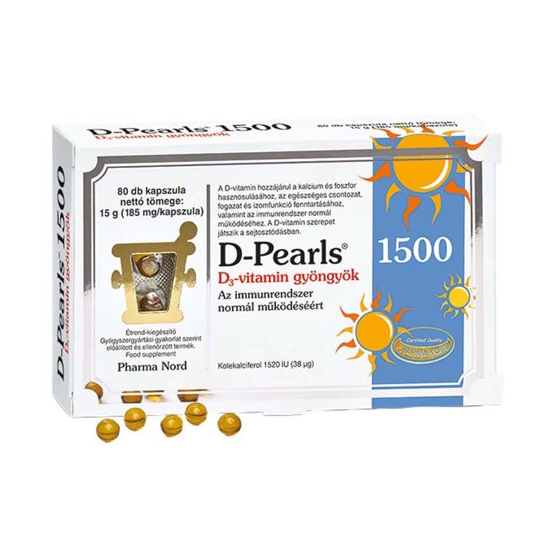 D-Pearls 1500 D3-vitamin gyöngyök 