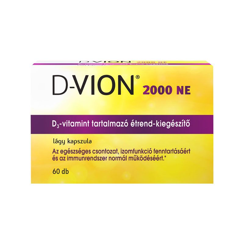 D-Vion D3-vitamin 2000 NE étrend-kiegészítő lágy kapszula