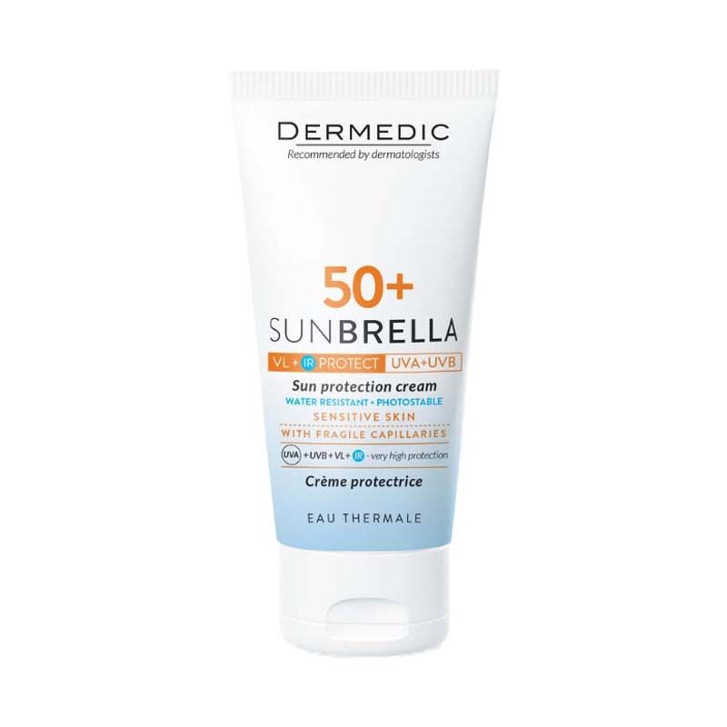 Dermedic Sunbrella Fényvédő arckrém SPF50+ rozáceás, kipirosodásra hajlamos bőrre