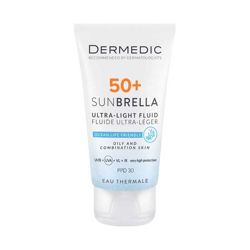 Dermedic Sunbrella fényvédő fluid SPF50+ zsíros és kombinált arcbőrre