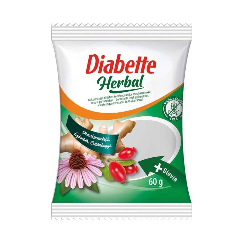 Diabette herbal cukormentes vegyes gyógynövényes cukorka édesítőszerekkel
