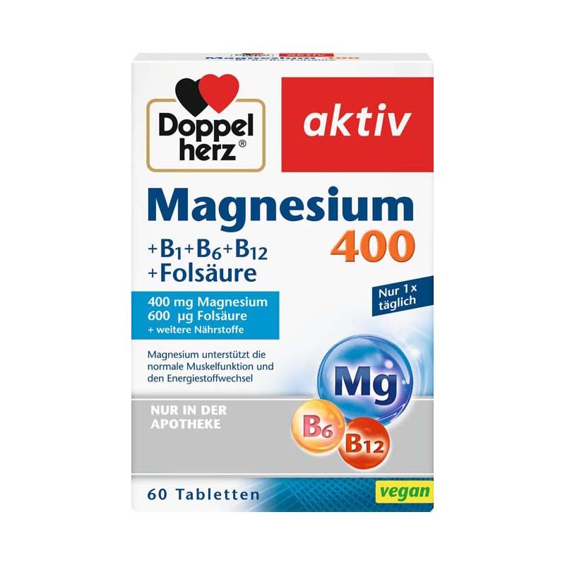 Doppelherz Aktiv Magnézium 400 + B-vitamin + Folsav tabletta