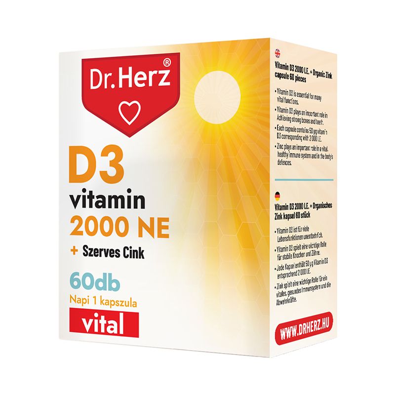 Dr. Herz D3-vitamin 2000 NE + szerves cink kapszula