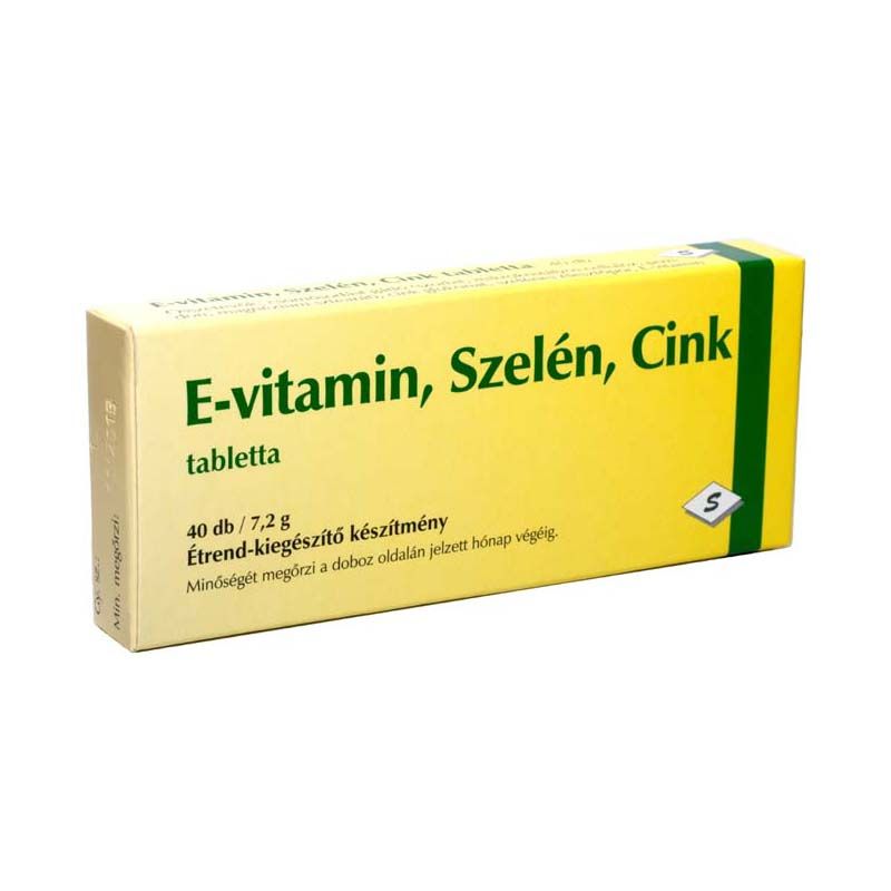 E-vitamin Szelén Cink étrend-kiegészítő tabletta