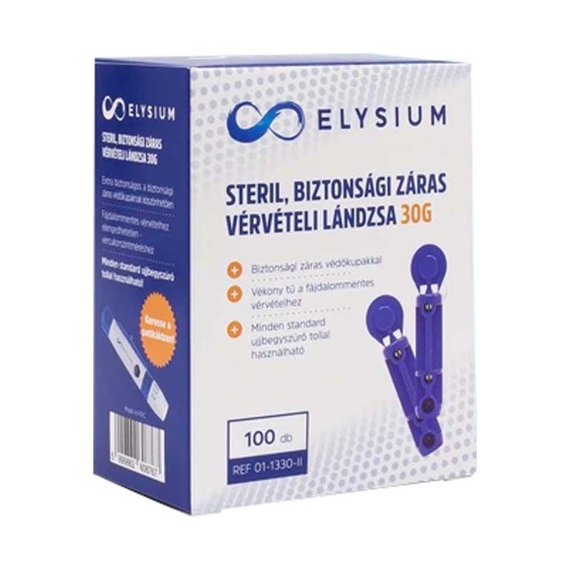 Elysium steril biztonsági záras vérvételi lándzsa 30G