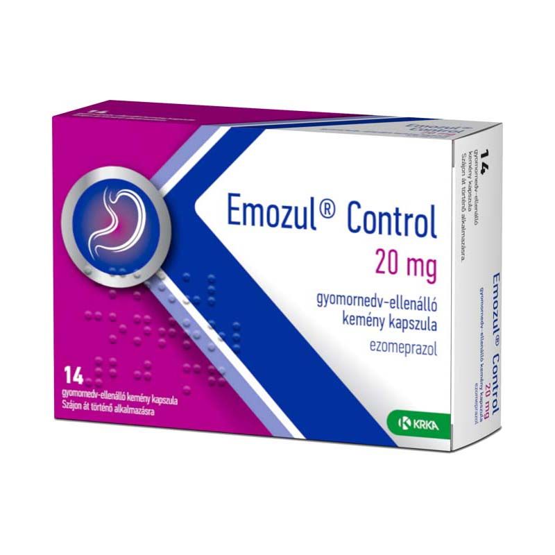 Emozul Control 20 mg gyomornedv-ellenálló kemény kapszula