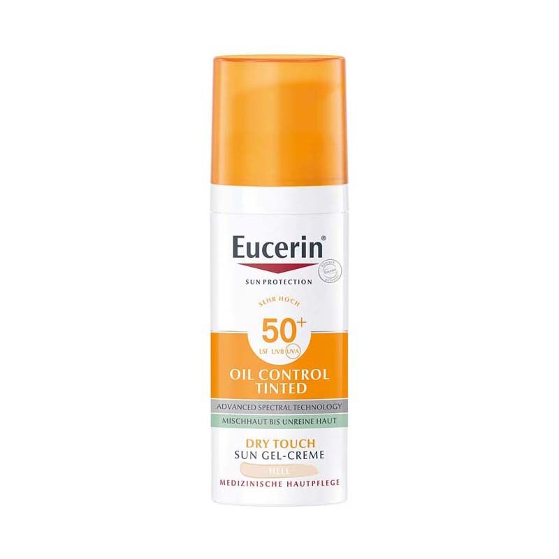 Eucerin Sun Oil Control színezett napozó krém-gél arcra light FF50+ light