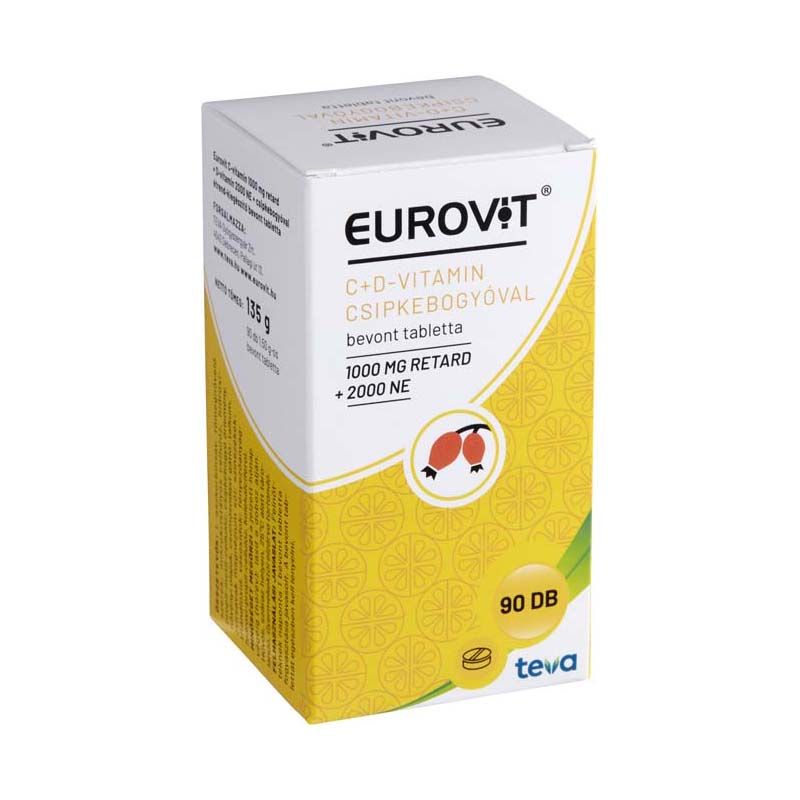 Eurovit C-vitamin 1000 mg + D-vitamin 2000 NE + csipkebogyóval bevont tabletta