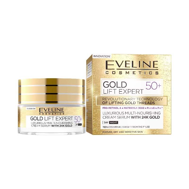 Eveline Gold Lift Expert 50+ nappali és éjszakai krém-szérum