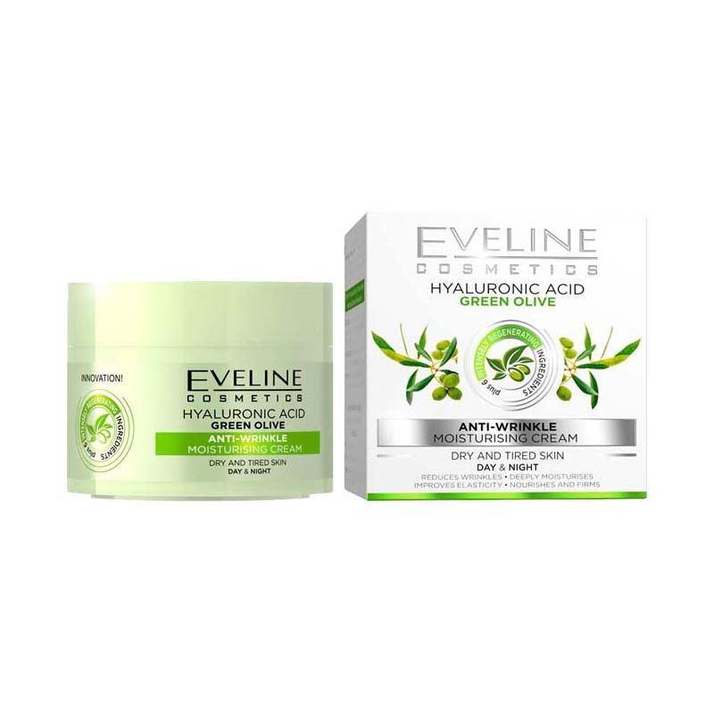 Eveline hialuronsav & zöld oliva hidratáló, ránctalanító nappali és éjszakai krém