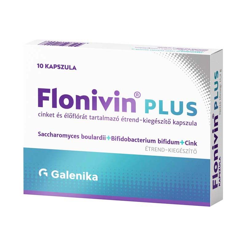 Flonivin Plus cinket és élőflórát tartalmazó étrend-kiegészítő kapszula