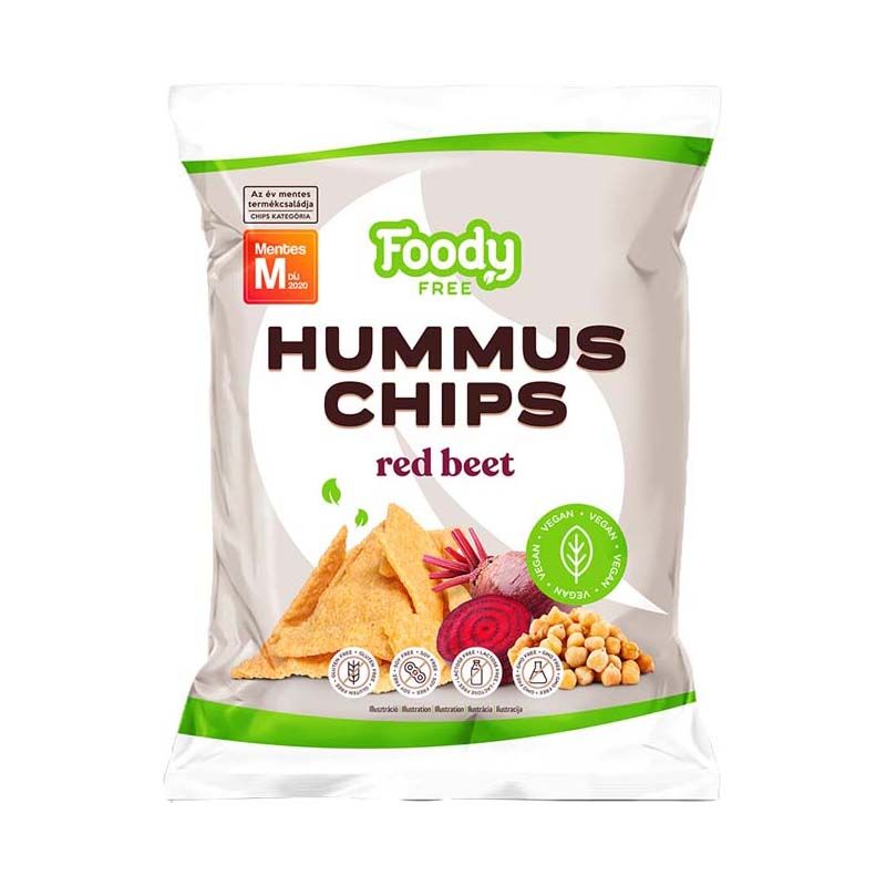 Foody Free hummus chips céklával