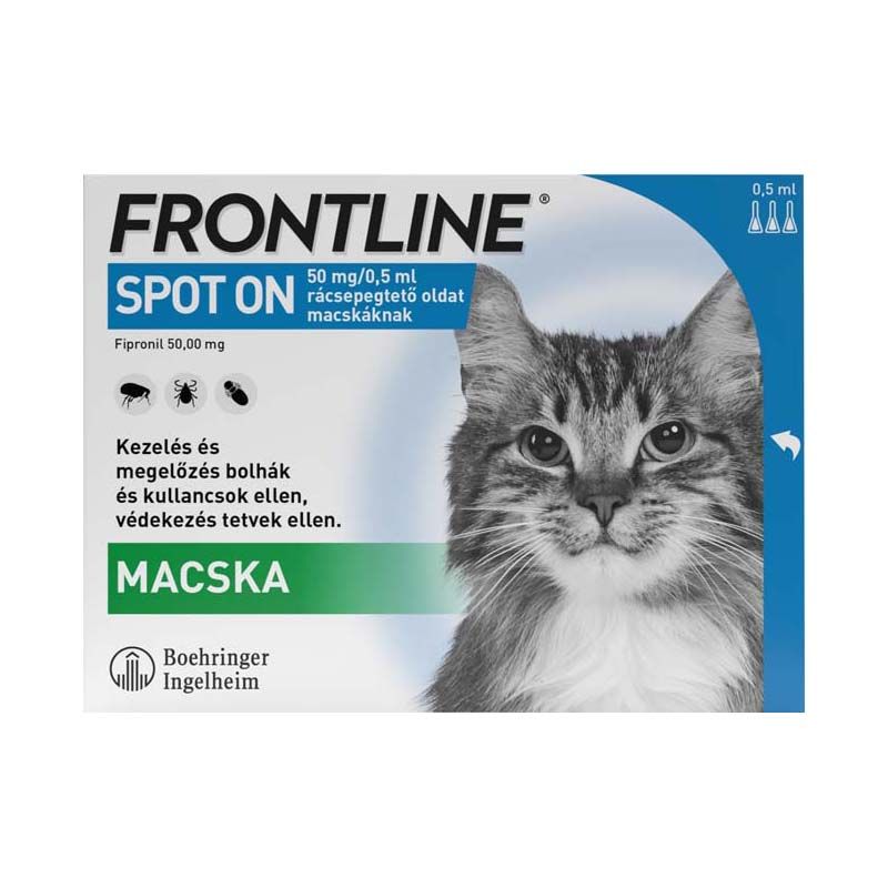 Frontline Spot on 50 mg/0,5 ml rácsepegtető oldat macskáknak