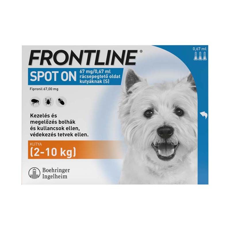 Frontline Spot on S (2-10 kg) A.U.V. rácsepegtető oldat kutyáknak
