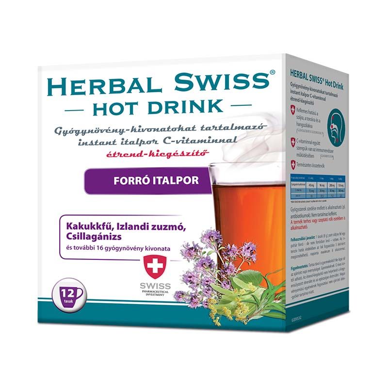 Herbal Swiss Hot Drink gyógynövény-kivonatokat tartalmazó instant italpor