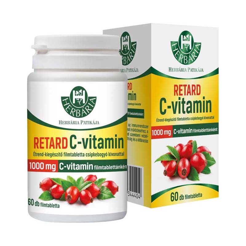 Herbária C-vitamin retard filmtabletta csipkebogyó kivonattal