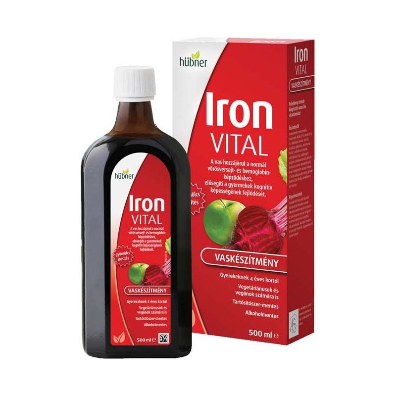 Hübner Iron Vital folyékony étrend-kiegészítő vassal és vitaminokkal